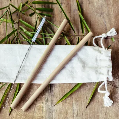 Bambusowe słomki do napojów - 2 sztuki