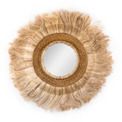 Okrągłe dekoracyjne lustro boho Donga Nusa (90 cm)