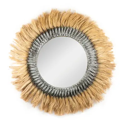 Okrągłe dekoracyjne lustro boho Bayan Riau (100 cm)