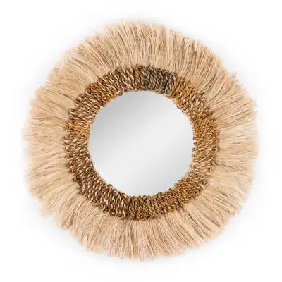 Okrągłe dekoracyjne lustro boho Hailu Papua (60 cm)