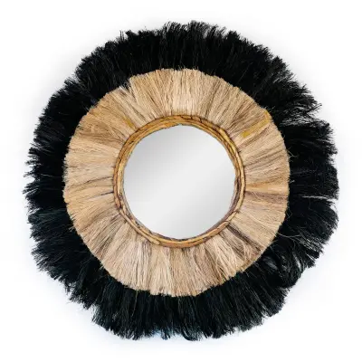 Okrągłe dekoracyjne lustro boho Banua Maluku (70 cm)