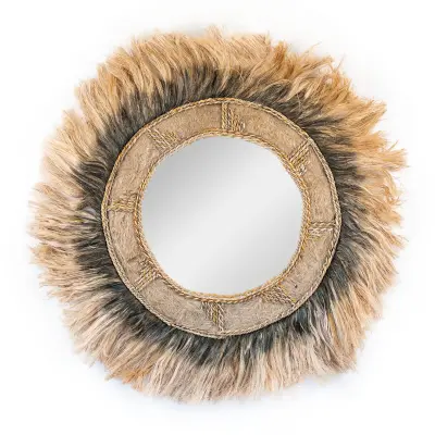 Okrągłe dekoracyjne lustro boho Banawa Sulawesi (110 cm)