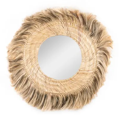 Okrągłe dekoracyjne lustro boho Gobura Papua (90 cm)