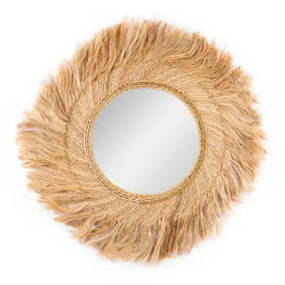 Okrągłe dekoracyjne lustro boho Adana Maluku (90 cm)
