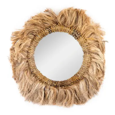 Okrągłe dekoracyjne lustro boho Deli Aceh (80 cm)