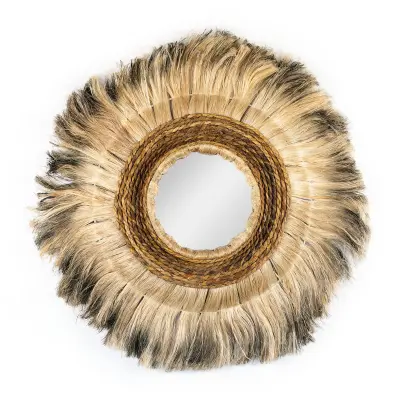 Okrągłe dekoracyjne lustro boho Dowara Maluku (60 cm)