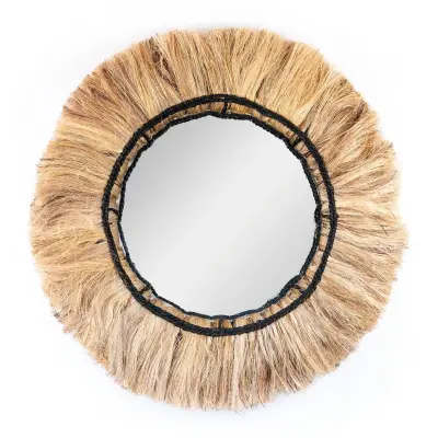 Okrągłe dekoracyjne lustro boho Galusa Sulawesi (80 cm)