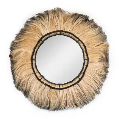 Okrągłe dekoracyjne lustro boho Flores Nusa (80 cm)