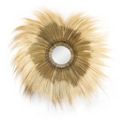 Okrągłe dekoracyjne lustro boho Balea Papua (110 cm)