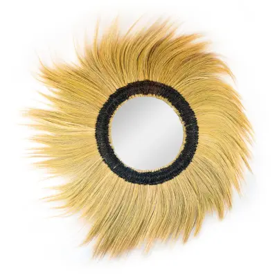 Okrągłe dekoracyjne lustro boho Bitiore Papua (110 cm)