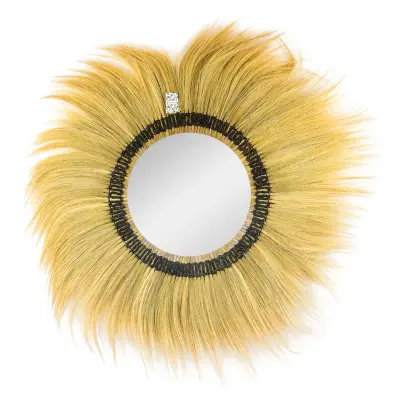 Okrągłe dekoracyjne lustro boho Ayawi Papua (120 cm)
