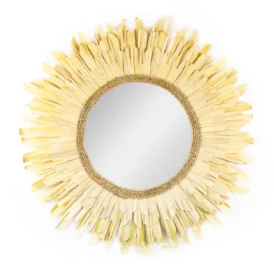 Okrągłe dekoracyjne lustro boho Drini Java (90 cm)